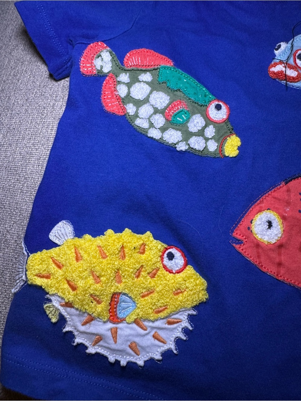 Boden Kids Fish Appliqué Tee Size 2-3 - Picture 3 of 7